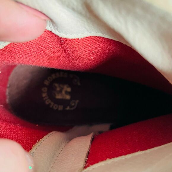 Holding Horses Buckled Triad Booties Block Heel Ivory Leather Boots Size 36 6 - Picture 8 of 9